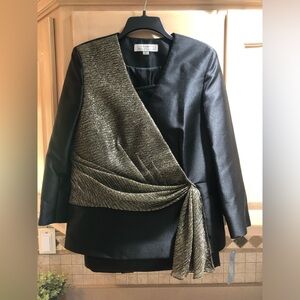 NWT Tahari Black and Gold 2 Pc. Skirt Suit Set Size 12